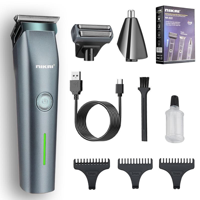 Men's three-in-one multifunctional electric shaver home carving hair clipper razor nose hair trimmer set