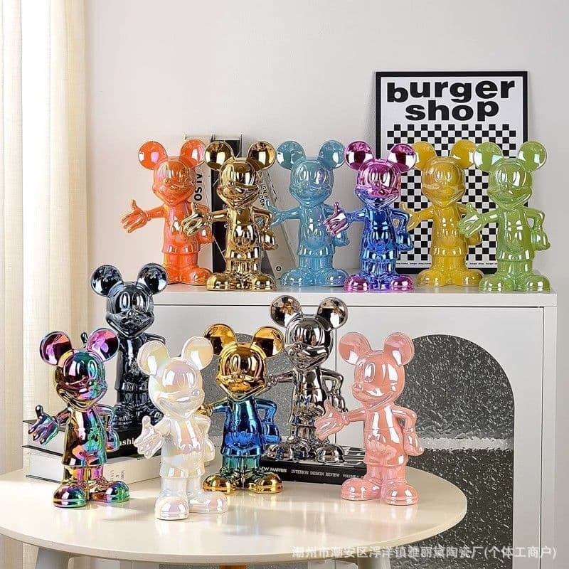 Mickey Internet celebrity light luxury welcome home decoration entrance living room wine cabinet decoration piggy bank children's gift electroplating