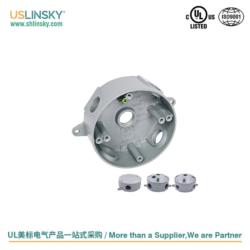USLINSKY American Standard Lighting Accessories Light Box Fixture Round Lamp Holder Surface-Mounted Junction Box Lamp Base RB50-5