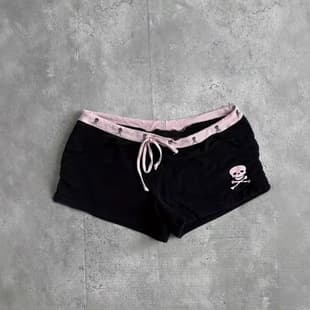 Y2K Summer Casual Fashion Black Skull Print Comfortable Tight Shorts for Women