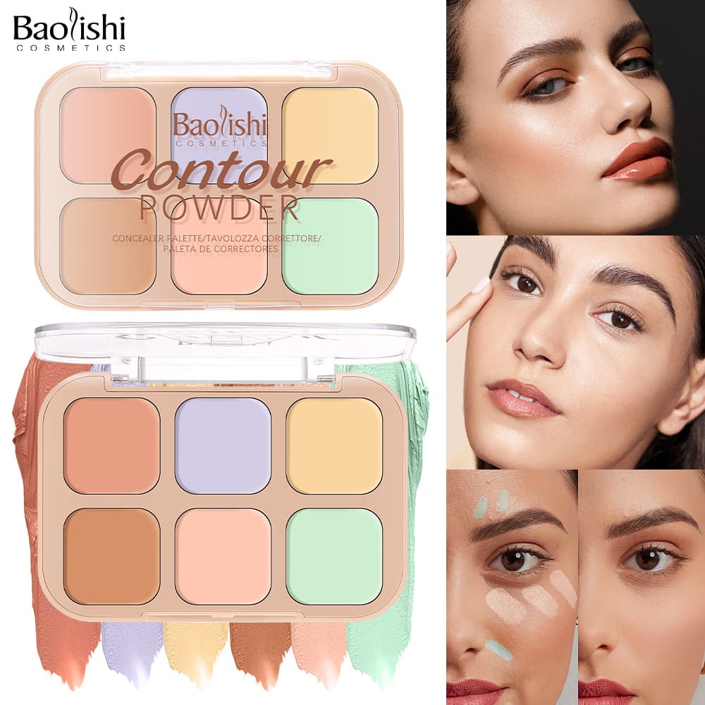 6-Color Concealer Palette YABAOLIAN Amazon Best-Selling 6-Color Waterproof Concealer Cream, Hydrating and Natural