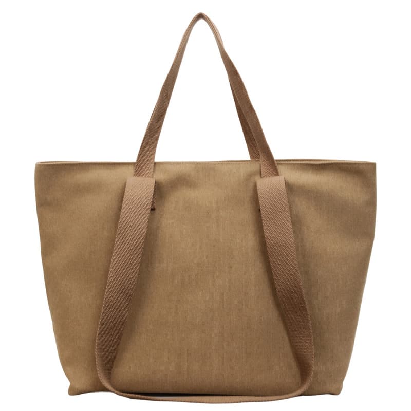 Cross-border Minimalist Solid Color Large-Capacity Cloth Bag for Work Commute 2026 Spring New Trendy Fashion Tote Bag Single Shoulder