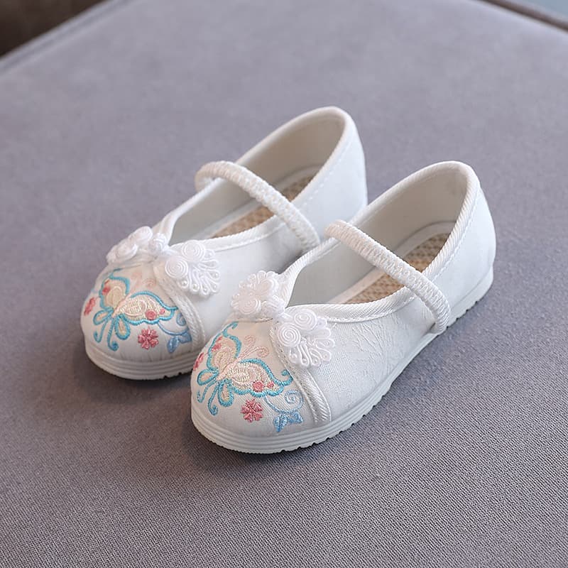 Hanfu shoes, children's ancient style embroidered shoes, girls' Chinese style ancient costume shoes, baby old Beijing cloth shoes, factory direct sales.