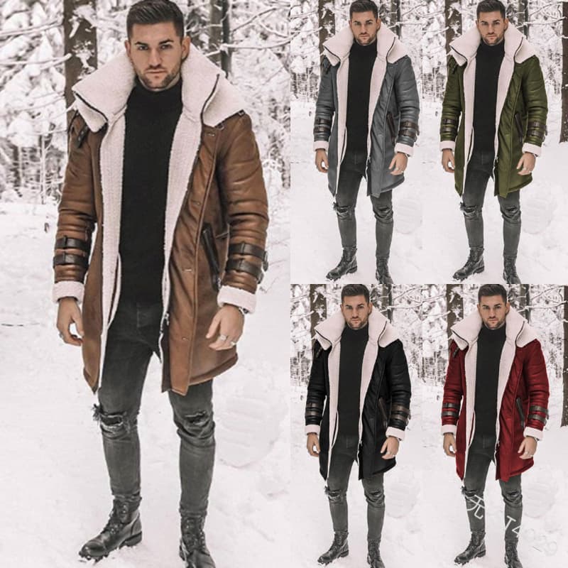Independent Site 2021 New Product Fur and Leather Men's Coat, Cross-border Black Five Best-Sellers Thickened Fur Jacket Suede