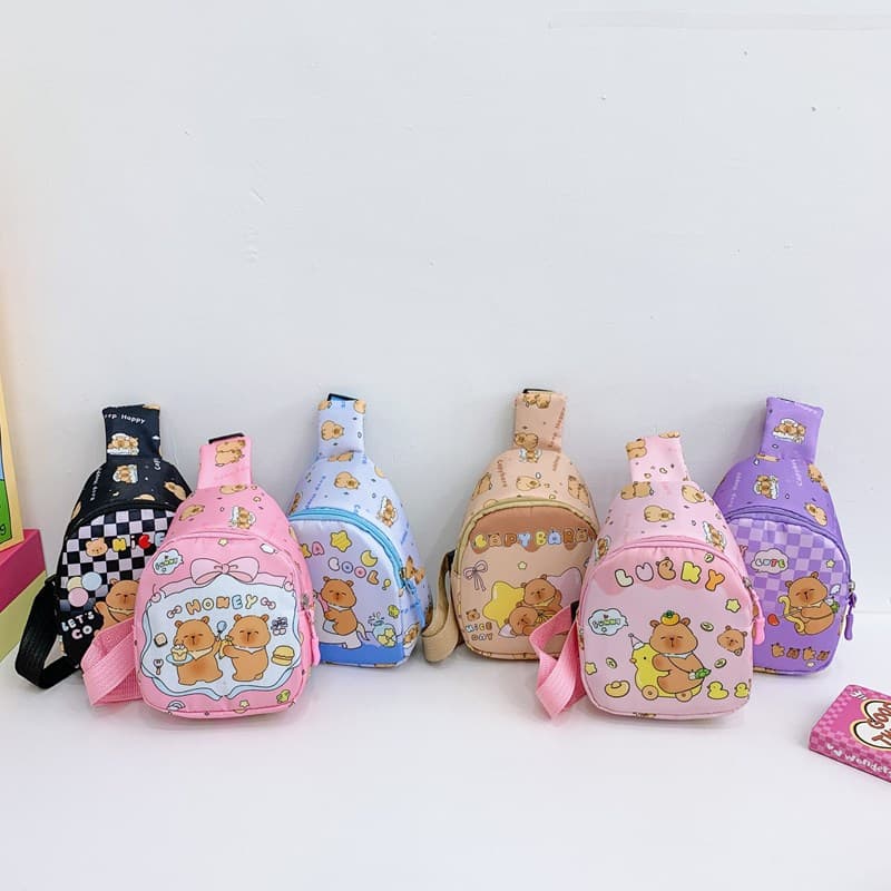 Children's Chest Bag Capibala Cute Cartoon Children's Shoulder Messenger Bag Boys and Girls Outdoor Leisure Coin Bag