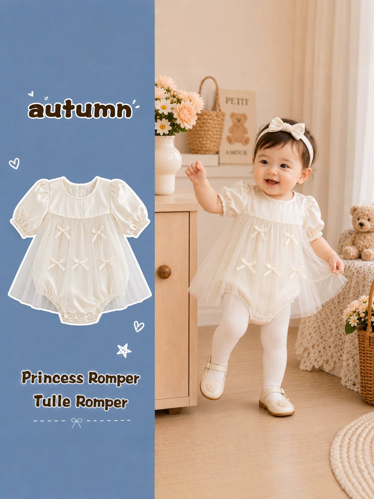 2026 New Baby Girl Full Moon One Hundred Days Grasp Dress Baby Clothes Autumn Romper One-piece Skirt
