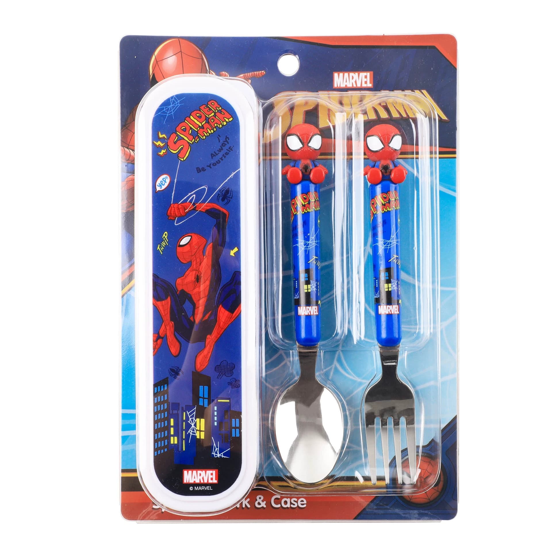 Disney Genuine Marvel Spider-Man Children's Learning Chopsticks Spoon Fork Chopsticks Set Home Can Be Used as Gifts New Product Batch
