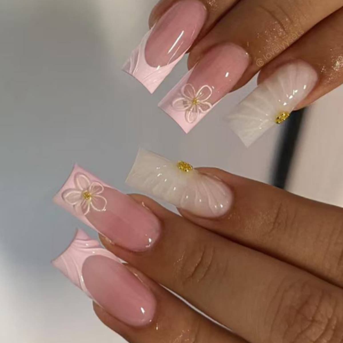 Cross-border Wearable Nail Art Drop Glue French False Nails Finished Nails Wholesale Press on Nails