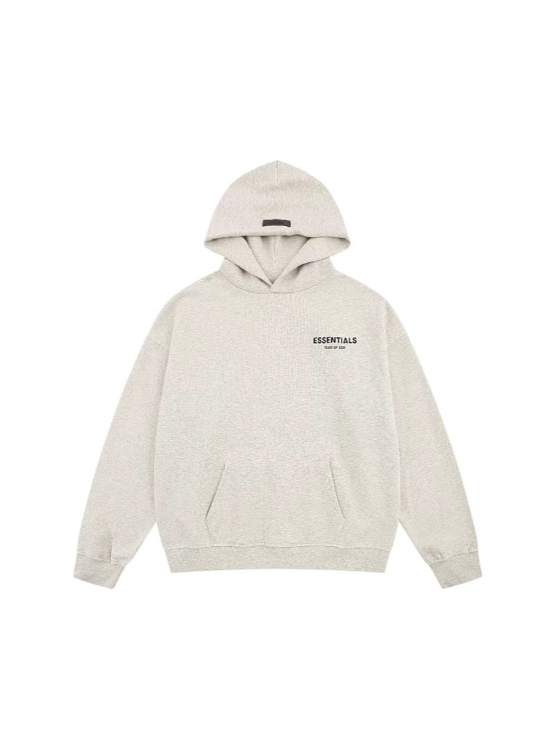 2025SS Hooded Sweatshirt with Front and Back Black Print ESSENTIALS Streetwear Cross-border Hoodie Unisex Loose Fit