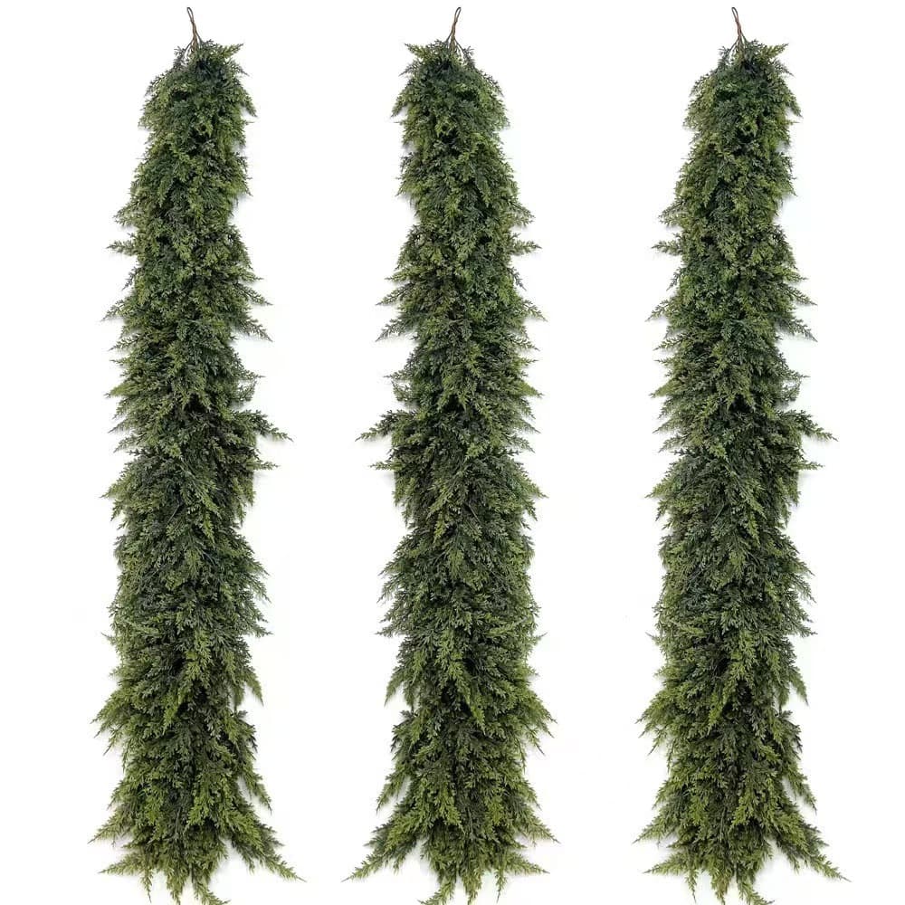 Cross-border hot item artificial vine cypress pine branches dense foliage wall hanging fireplace home decor new