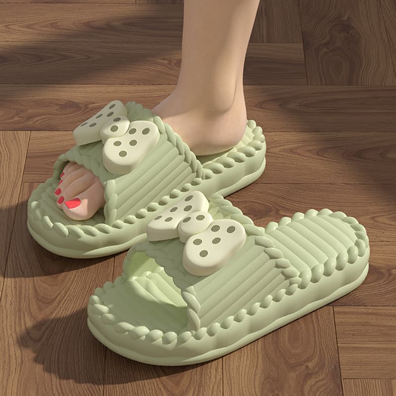 Women's Summer Indoor Home Thick Bottom Slip-resistant Bathroom Slippers Outdoor Wearable Comfortable PVC Material Slippers