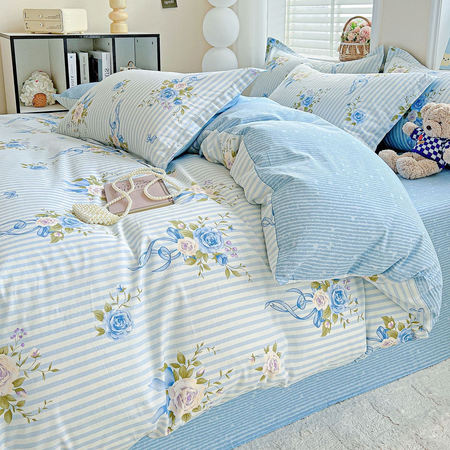 Show off Mercury Home Textiles Pure Cotton 4-Piece Set 100% Cotton Four-Season Duvet Cover Bed Sheet Pillowcase 1.8m Gift Wholesale