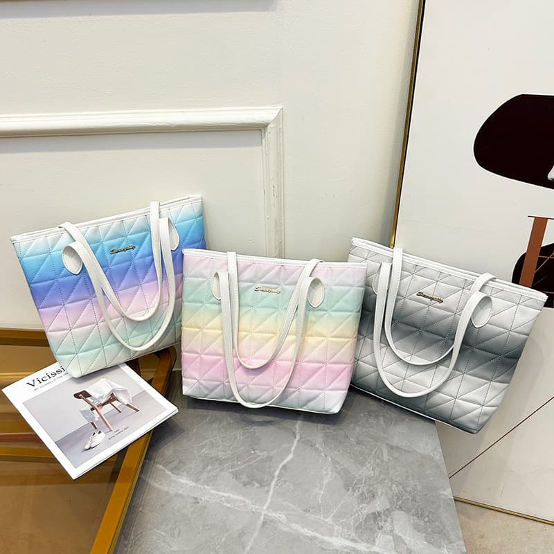 2024 Summer Large Capacity Fashion Shoulder Bag Fresh Sweet Casual Color Tote Bag