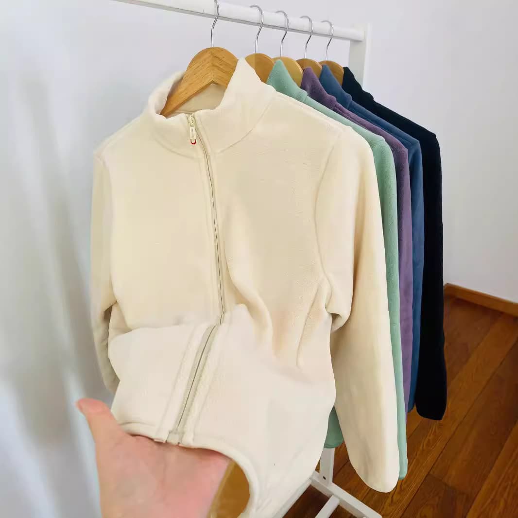 Soft and Cozy Autumn/Winter Double-Sided Fleece Stand Collar Jacket, Unisex Plush Sweater for Outerwear or Layering