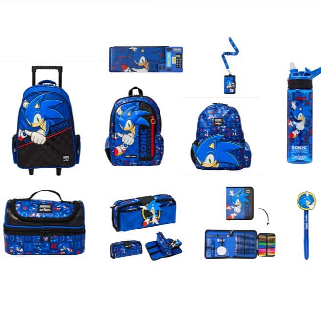 Australian Smiggle Kids Schoolbag Sonic Large Cartoon Backpack High Capacity Backpack for Boys and Girls