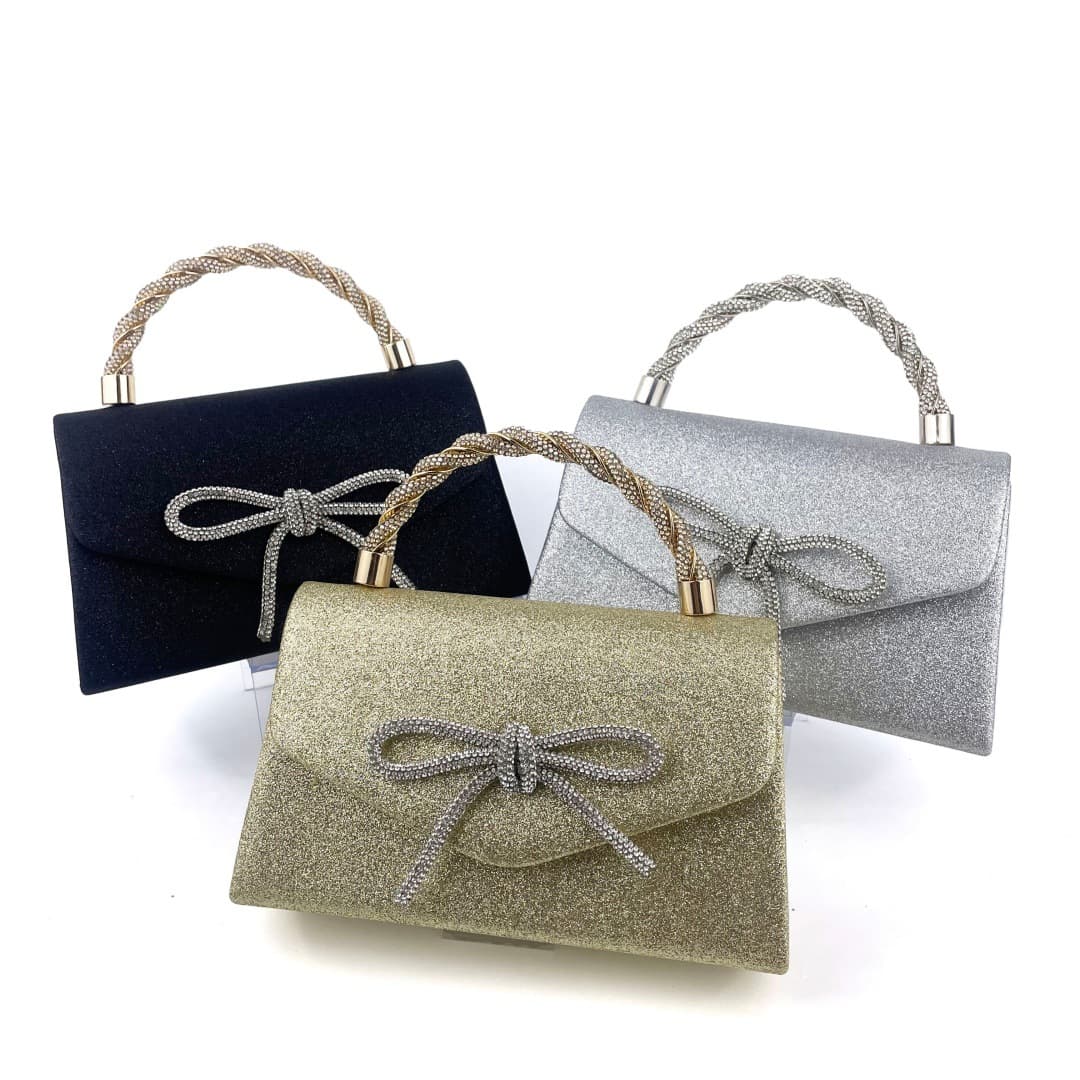 New Cross-Border Trend Hot Selling Bow Evening Bag Premium Versatile Rhinestone Handbag Four Colors