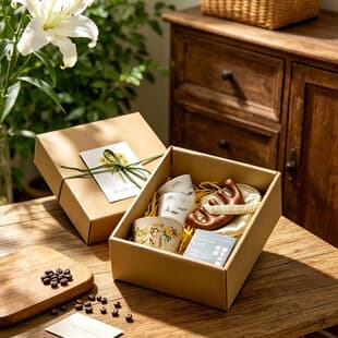 Kraft Paper Box Wedding Bridesmaid Practical Gift Wedding Return Gift Birthday Creative Ceramic Cup Gift Set
