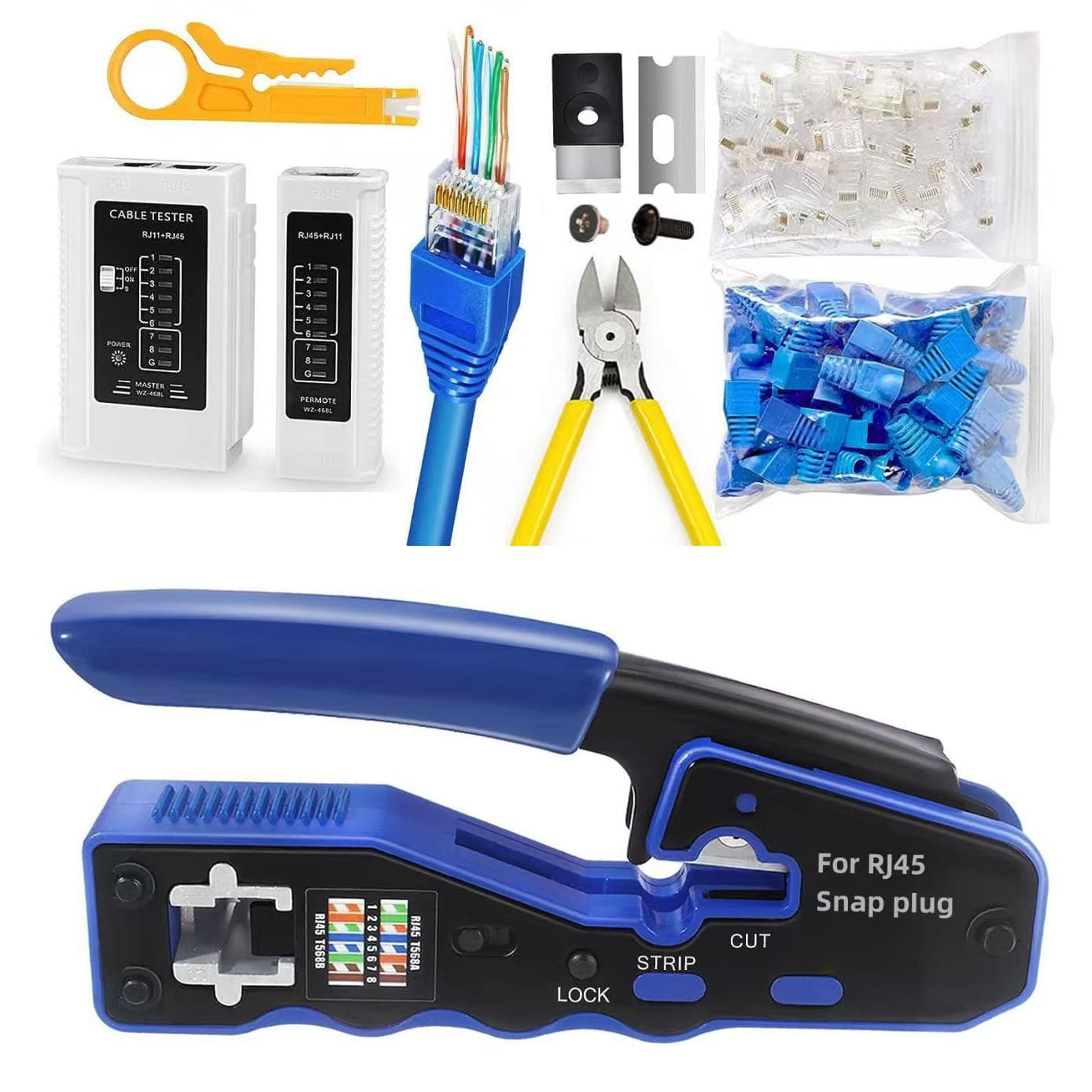 Multifunctional Network Cable Pliers Industrial Set Network Tools Crystal Head 8P Perforated Cable Crimping Pliers Pliers Set Wholesale