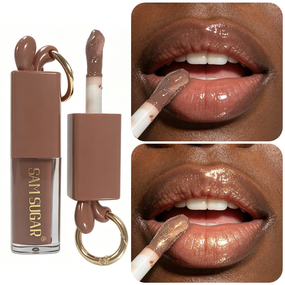 Cross-border SAM SUGAR Black Rabbit Lip Gloss Moisturizing Watery Lip Balm Mirror Glitter Moisturizing Lipstick Lip Glaze