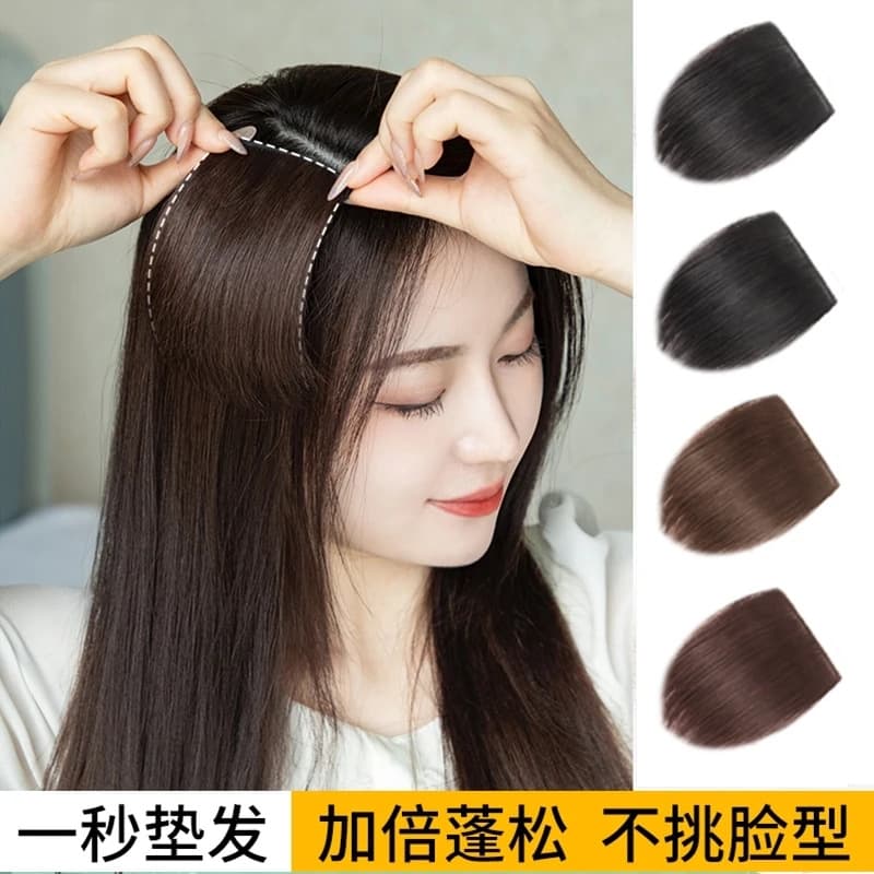 Women's Hair Topper Realistic Hair Extension Pad One-Piece Invisible Volume Booster Side Volumizing Hairpiece