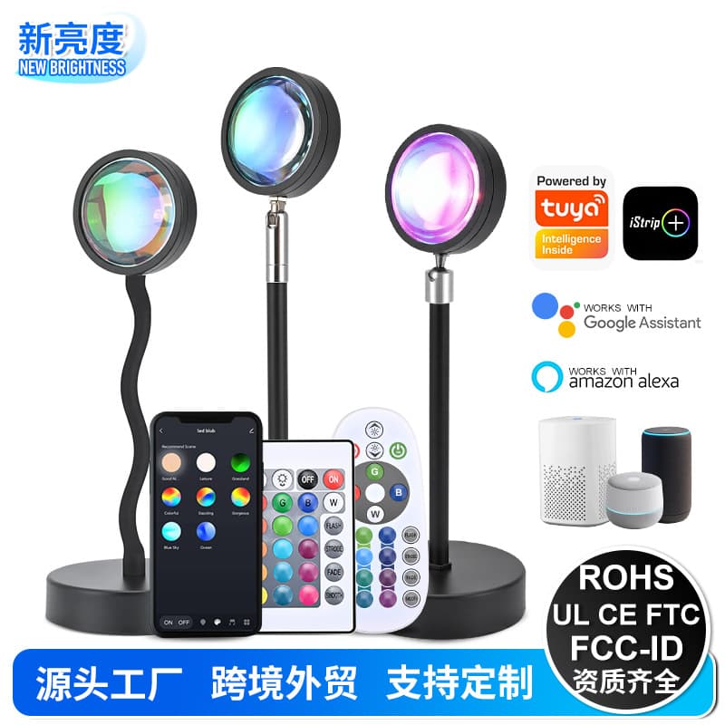 Export-oriented color-adjustable ambient lighting projector lamp, popular for photoshoots, sunset lamp, tabletop graffiti night light