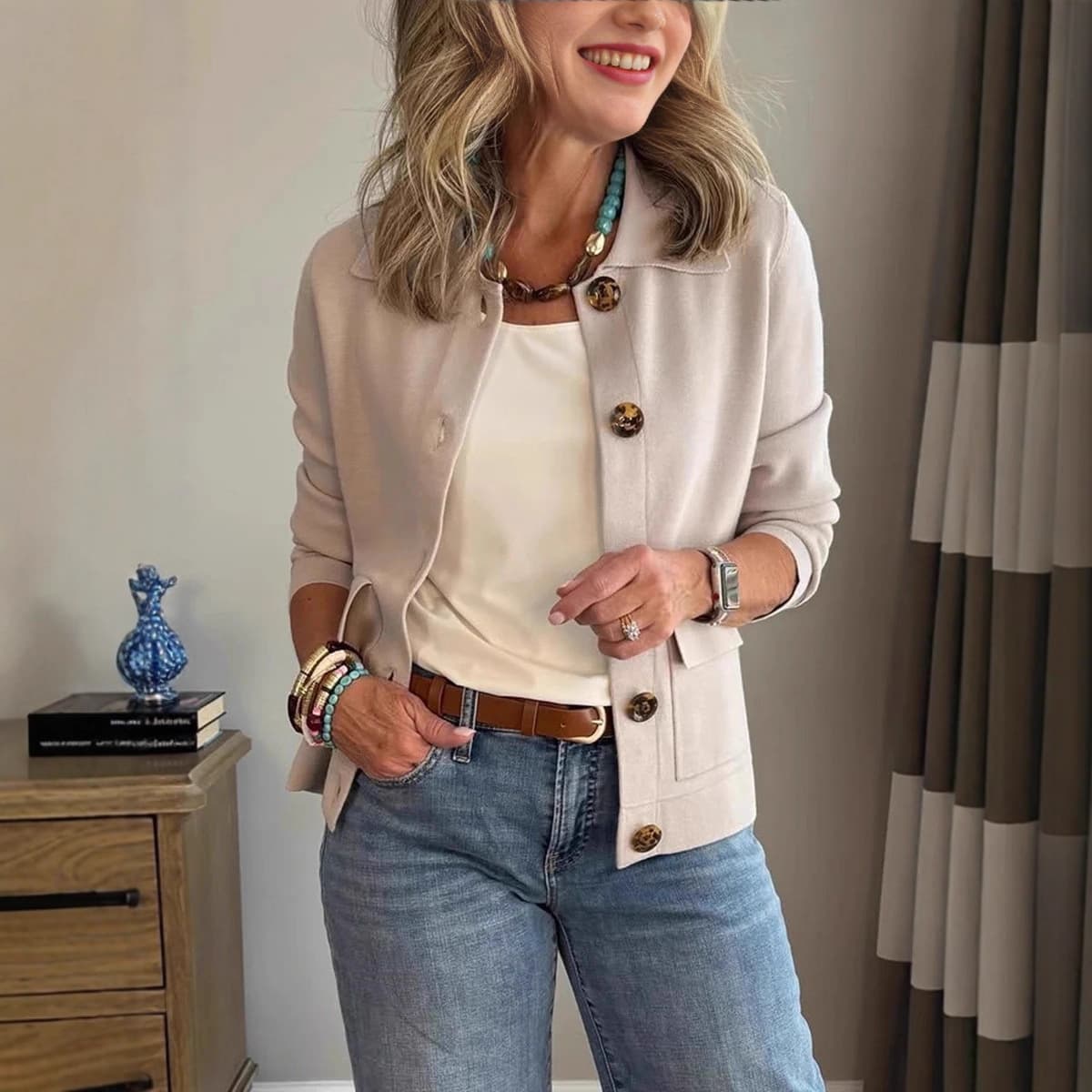 2025 Europe and America Cross-Border Independent Site Amazon Women's Clothing Dralon Short Jacket Lapel Single-Breasted Versatile Short Coat