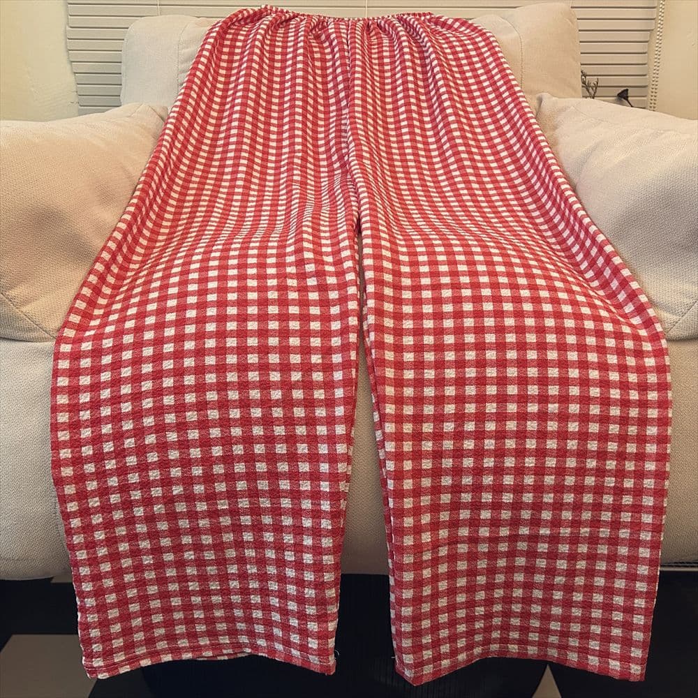 Tall Extended Plaid Pajama Pants for Women, Thin Style, Loose and Simple, Suitable for Outdoor Wear, Extra Long Home Pants