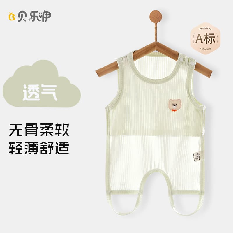 Baby bellyband summer clothes Modal thin half-back breathable baby jumpsuit belly vest summer