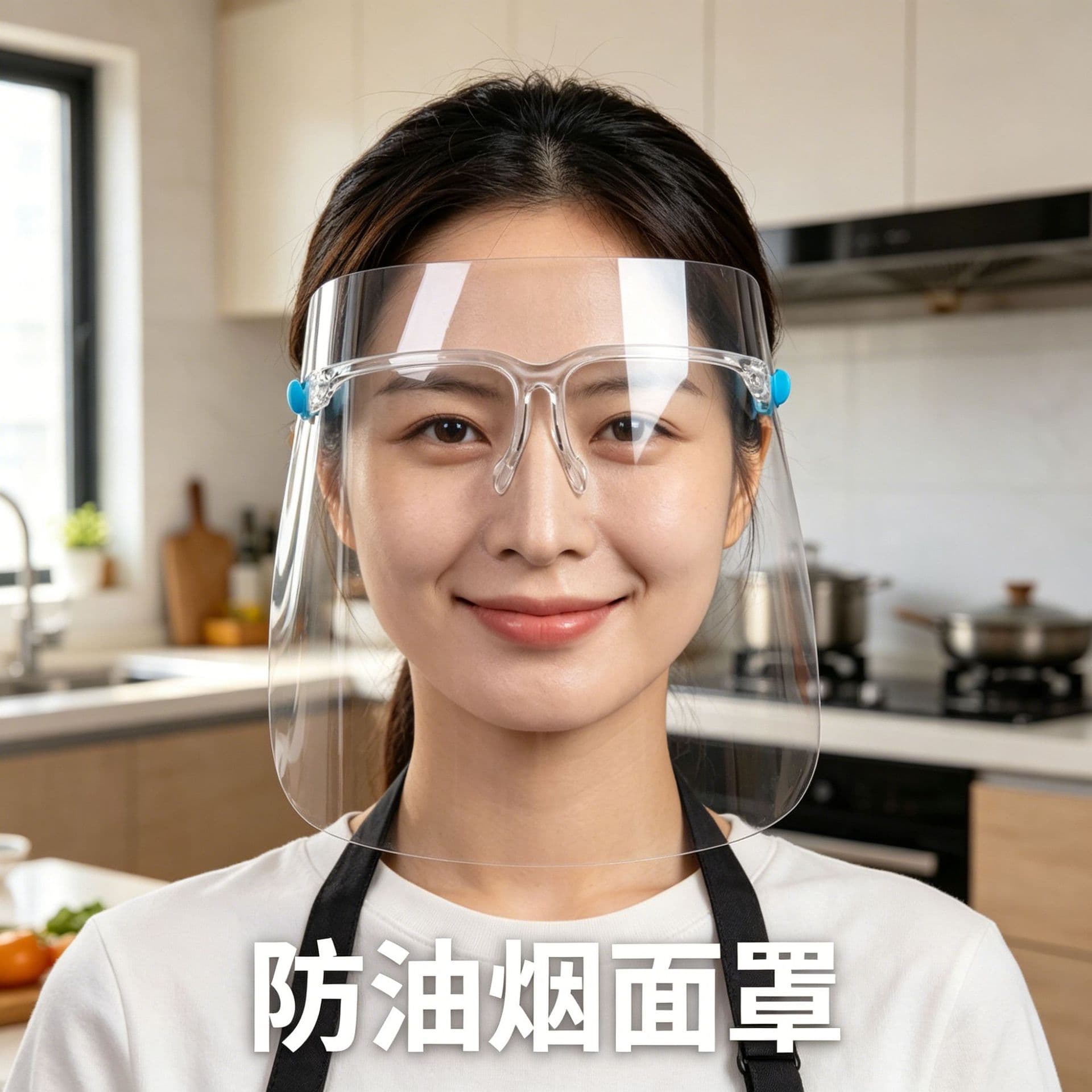 Wholesale Full Face Oil-Proof Mask, Kitchen-Specific PET Mask, Integrated High-Definition Protective Waterproof Transparent Mask