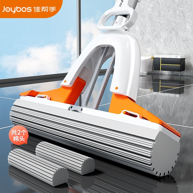 Jiabangshou Sponge Absorbent Rubber Mop Household One-Sweep Clean No-Hand-Wash Lazy Mopping Dry and Wet Dual-Use