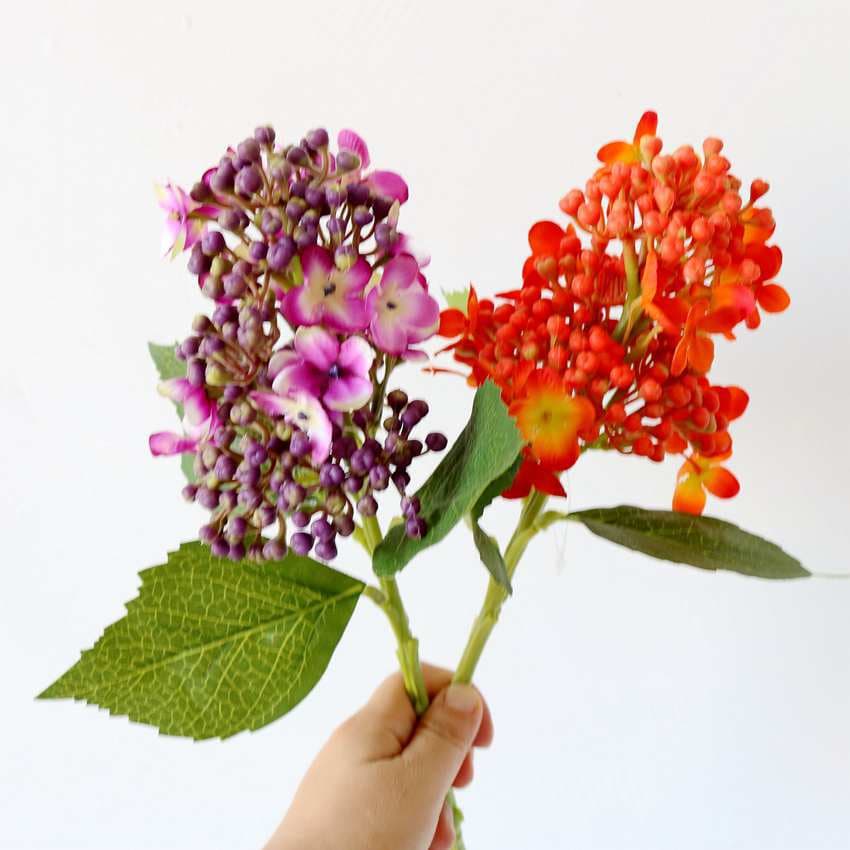 Artificial Single Lilac Flower, Fake Hydrangea, Soft Furnishing Furniture Ornament Wedding Studio Photo Prop
