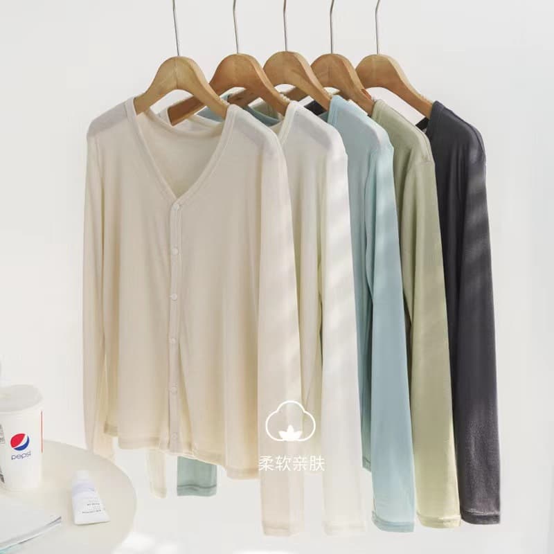 Hot-Selling Lyocell Tencel Cardigan for Women 2026 Spring and Summer Sun Protection Jacket Thin Long-Sleeved Top UPF50+