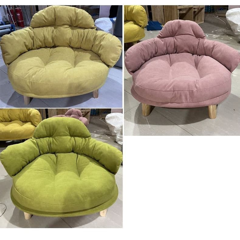 Cat Sofa Bed with Removable Washable Cover, All-Season High-Leg Moisture-Proof Design with Cooling Pad, Trendy Pet Sofa