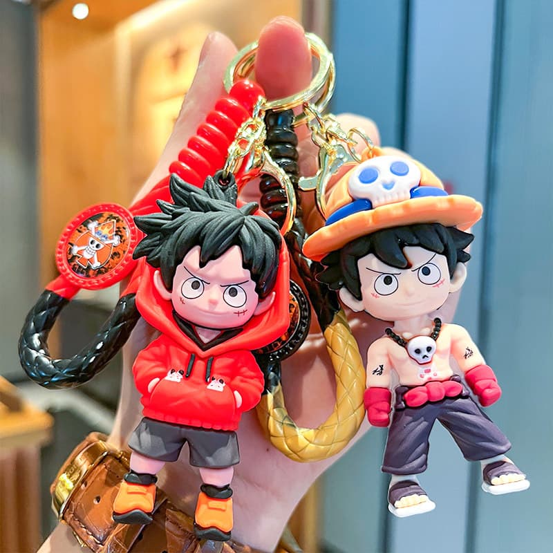 Cartoon Classic Anime One Piece Luffy Chopper Usopp 3D Figure Car Keychain Pendant Wholesale