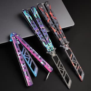 Butterfly Knife Multi-Function Combination Tool Portable Comb Training Knife Full Stainless Steel Unsharpened Safety Folding Knife