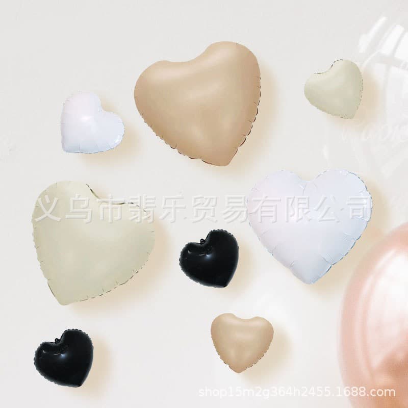 Wholesale Cream Style 10-inch Heart-shaped Aluminum Foil Balloon Matte Metallic Love Balloon for Wedding Confession Party