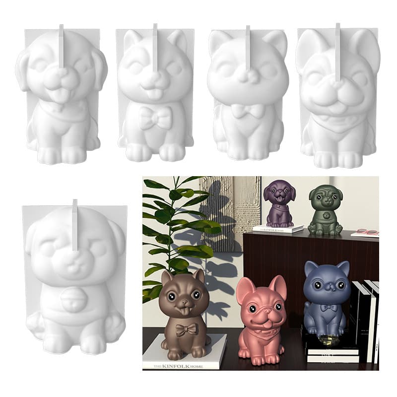 Zongbo DIY Epoxy Resin Cat, Husky, French Bulldog, Golden Retriever Dog Gypsum Ornament Keychain Pendant Silicone Mold