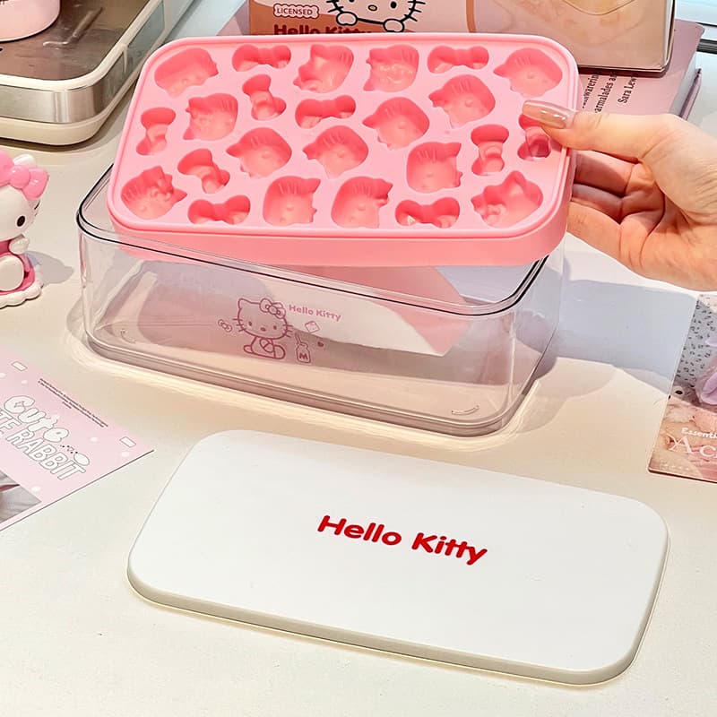 Cross-border Kitchen Kity Ice Cube Mold Cartoon Food-Grade TPE Material Press Ice Tray Mini Home DIY Ice G