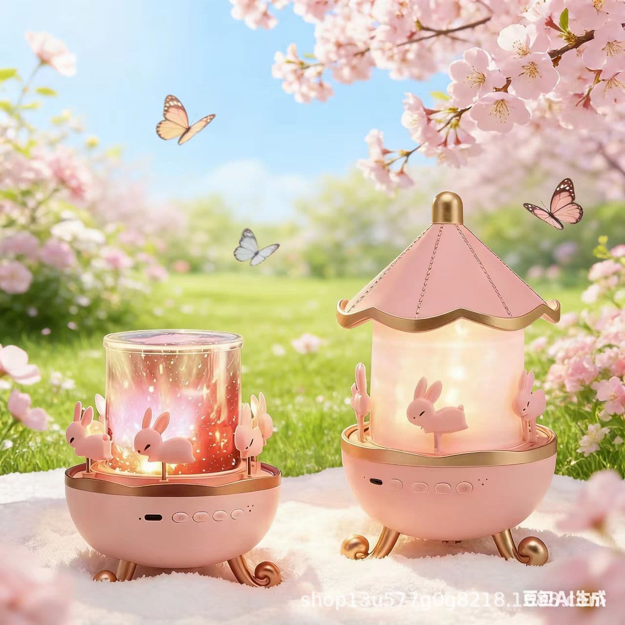Fantasy Rotating Projector Lamp Couple Children's Day Birthday Atmosphere Gift Bluetooth Electronic Music Box Starry Sky Night Light