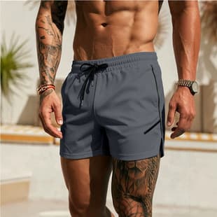 Cross-Border Amazon Men's Ice Silk Training Shorts Side Slit Loose Basketball Fitness Shorts Plus Size Men's Clothing In Stock