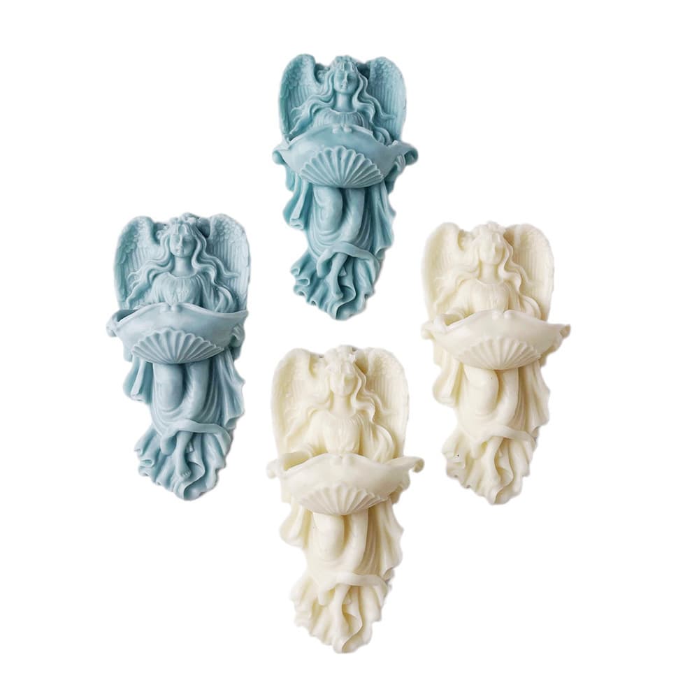 Angel Holding Bowl Silicone Mold, Angel Wings Ornament Decoration Resin Plaster Mold