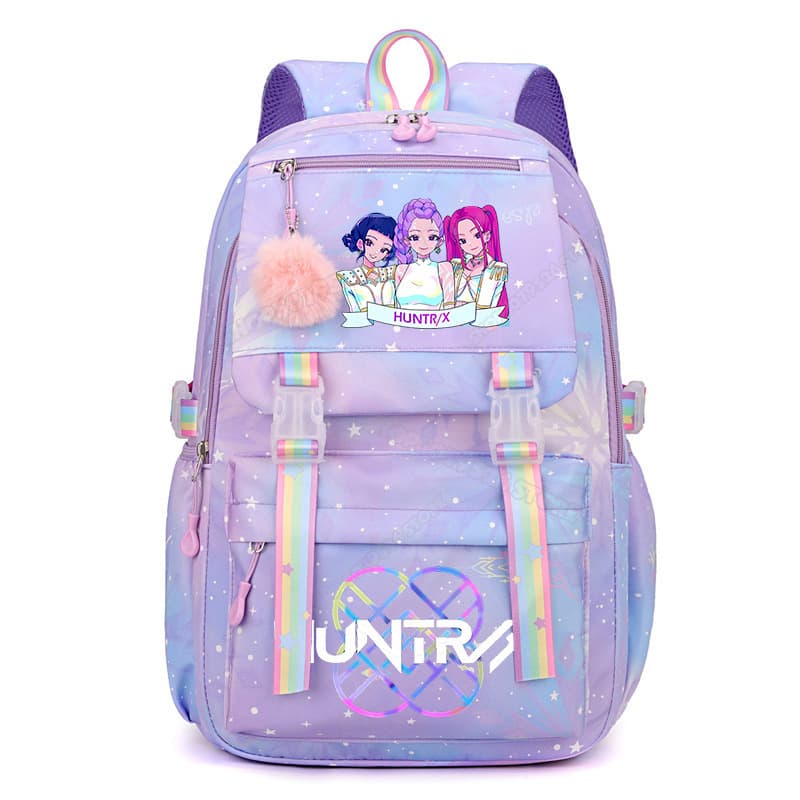 KPOP Demon Hunter Girl Group Student Backpack Large Capacity Children's Backpack Cartoon Anime School Bag In Stock