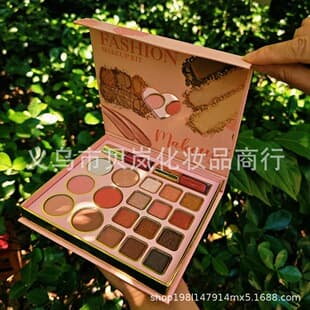 Cross-border New 20-Color Lip Gloss Eyeshadow Makeup Book, Pearl Shimmer Matte Glitter Lipstick Flip Style COS Eyeshadow