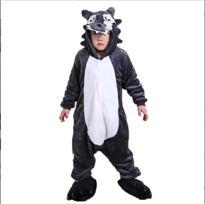 2025 New Flannel Cross-Border Export Blue Kids' Cartoon Anime Onesie Pajamas with Front Zipper Loungewear