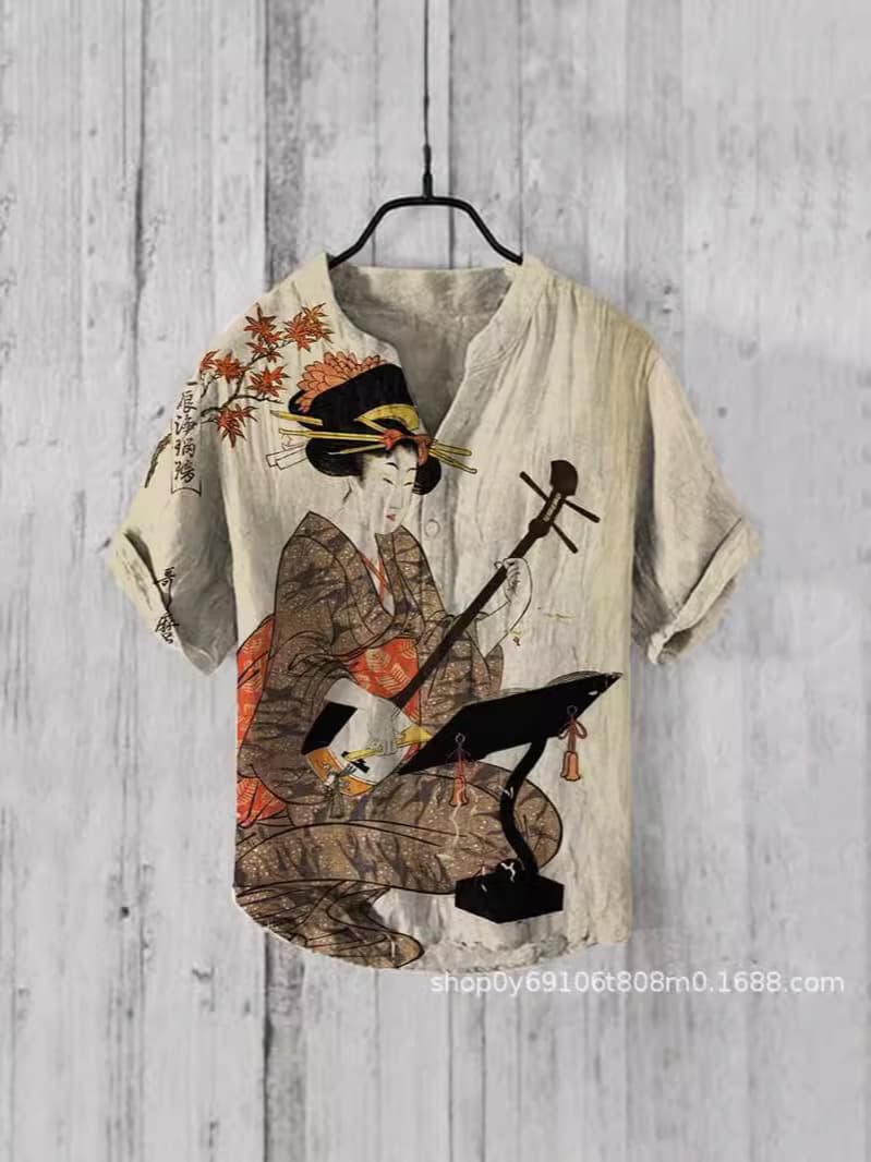 Cross-border Foreign Trade Hot 3D Digital Printing Cool Animal Plus Size Men's V-Neck Shirt Loose Casual Jacket Wholesale