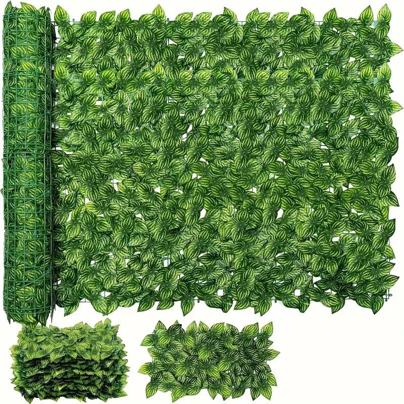 Artificial Fence Leaf Barrier Garden Wall Decoration Balcony Privacy Screen Fake Leaf Green Plant Wall
