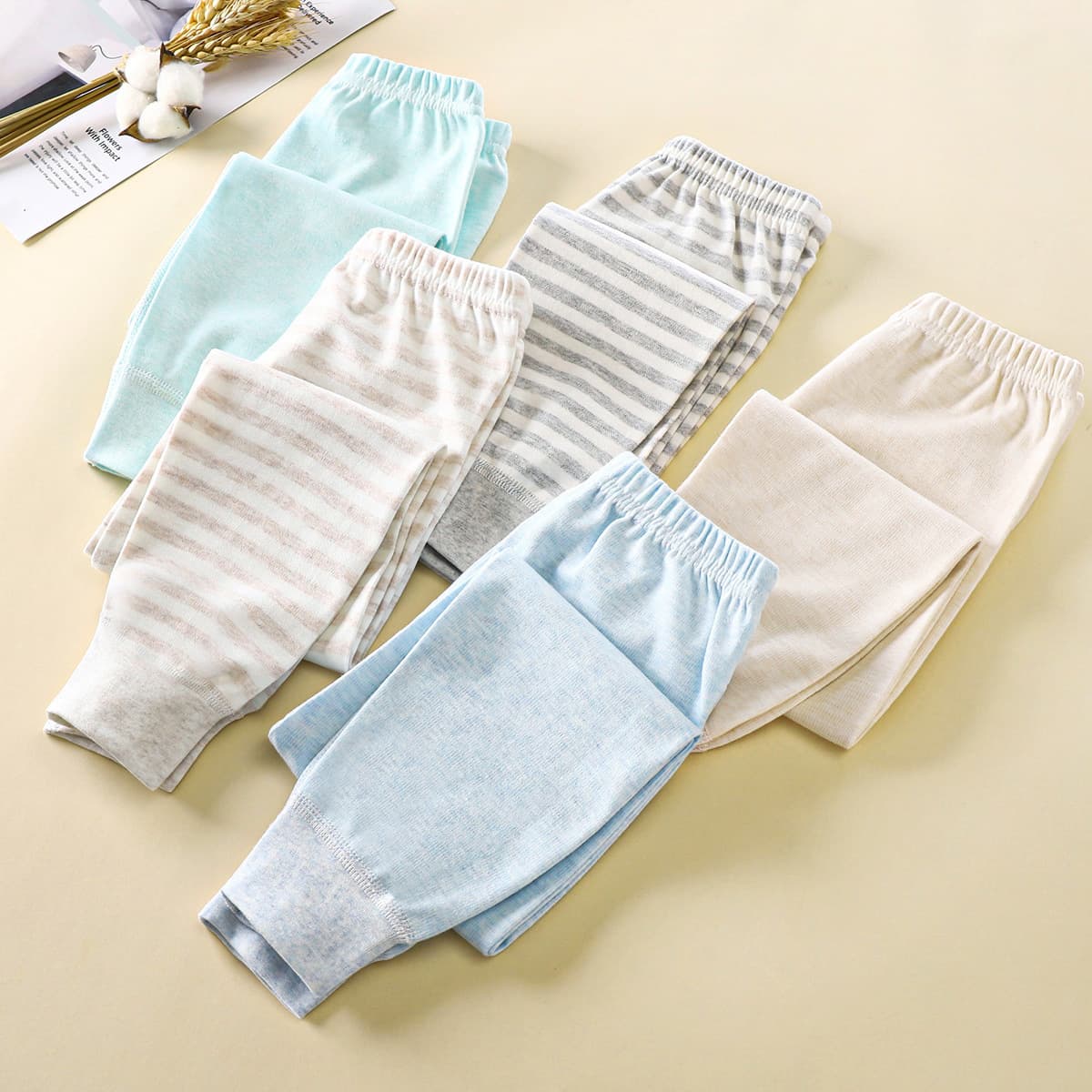 New Autumn Children's Long Johns, Baby Sleep Pants, Boys Pure Cotton Girls Thermal Underwear, Seamless Kids' Clothing