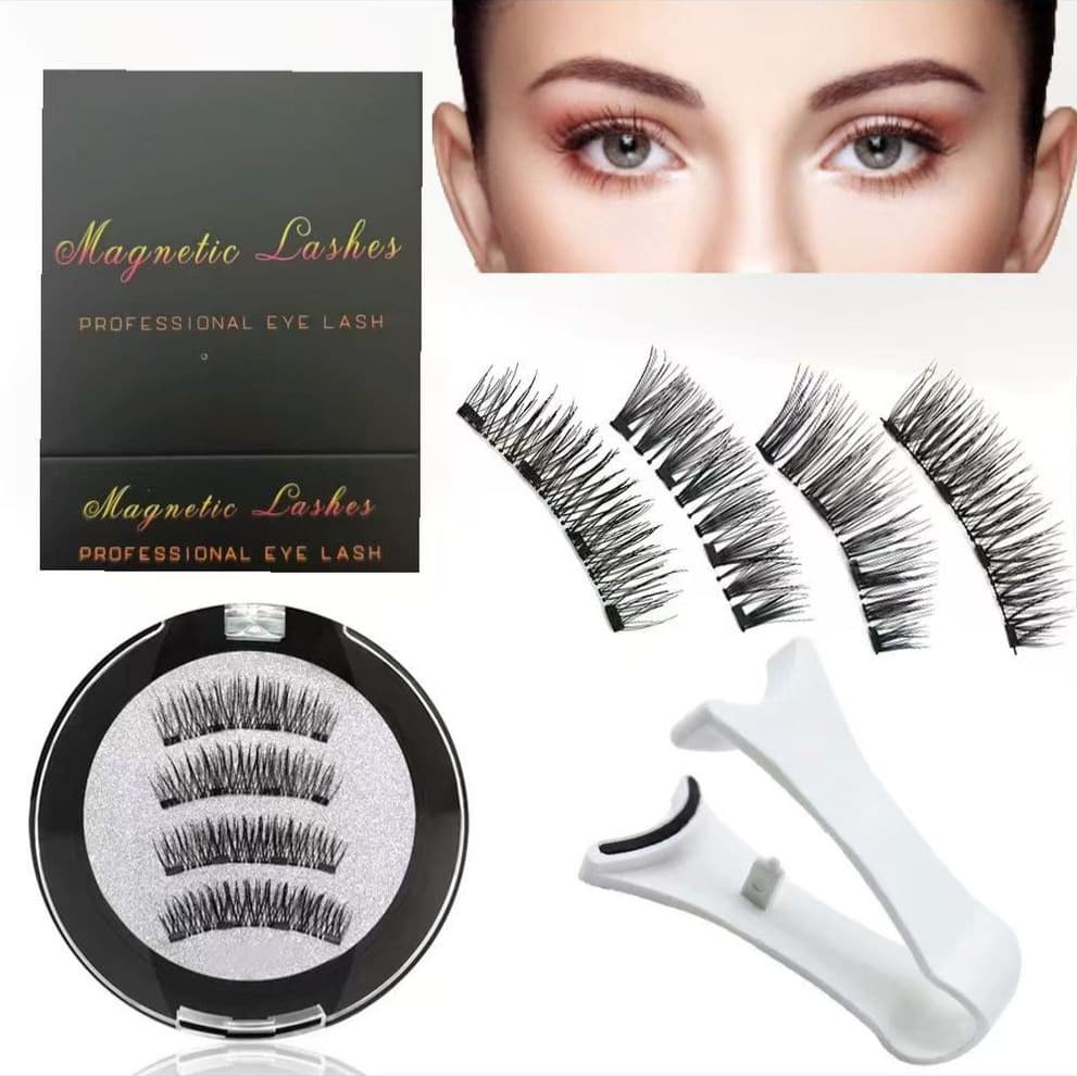 Cross-border Amazon foreign trade explosions manufacturers direct supply glue-free supernatural 4 magnetic 3D magnetic eyelashes