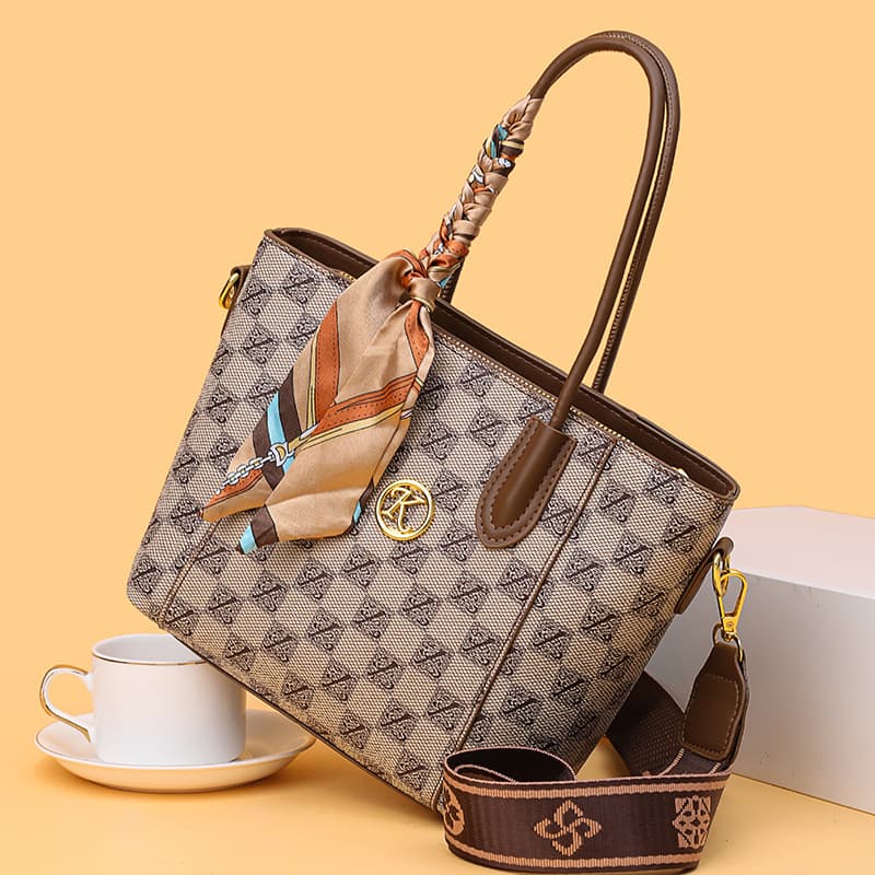 Premium Women's Handbag 2025 New Trendy Fashion Versatile Large Capacity Shoulder Crossbody Bag Elegant Floral Tote