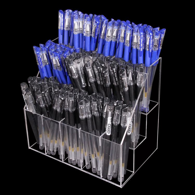 Display rack tiered pen holder for stationery store office creative display of pencils, gel pens, and ballpoint pens. (Viyan)